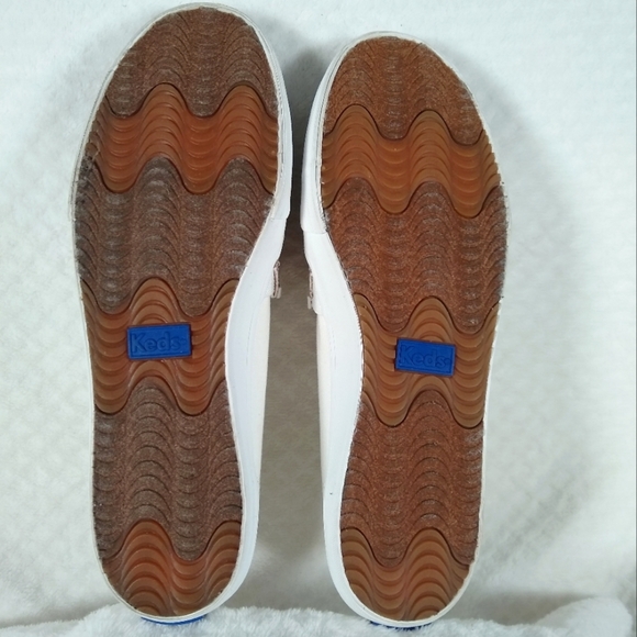 NWOT Keds Women's White Double Decker Wave Glitter Dusted Slip-On Shoes 8.5 - Picture 8 of 9